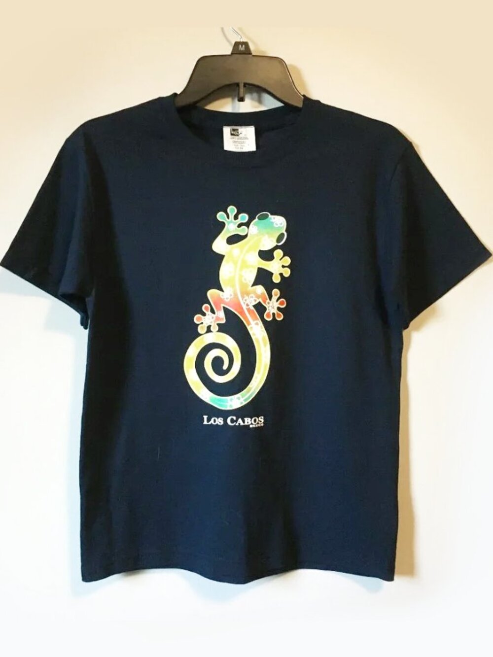 NWOT Mr. Buho Los Cabos Mexico Cotton Gecko T-Shirt Dark Navy Blue